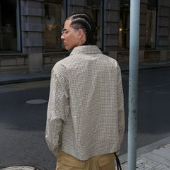 STEEPC Gingham Contrast Patch Boxy Shirt