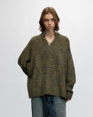 OVDY Modern V-neck Fleece Sweater