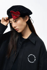 OVERLAPS Back Earth Graphic Overshirt