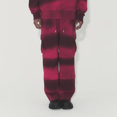 VANN VALRENCE Ombre Stripe Multi-Pocket Drawstring Sweatpants