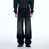 TIWILLTANG Whiskering Washed Panel Straight-Leg Jeans