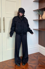 OKAYTHXBYE Faux Fur-Lined Utility Bomber