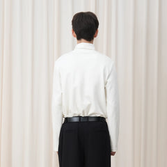 OUYANG WENJUN Tie-Graphic Turtleneck Long-Sleeve Tee