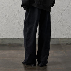ORGANIC EMOTION Waxed-Wash Oversized Curved Pants
