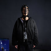 RECOVER ZONE Reversible Check & Solid Hoodie Jacket