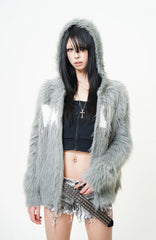 VINKID Dove Patch Mohair Zip-Up Hoodie