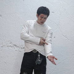 UNDERWATER Demon Slashed Cotton Long Sleeve Tee White
