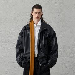 ORGANIC EMOTION Faux Leather Piped Seam Jacket