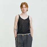 LEONSENSE Contrast Layered V-Neck Knit Tank Top