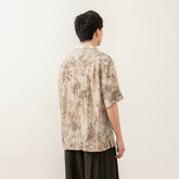 MOITIEDEPETALE Wrinkled Tie-Dyed Botanical Half Shirt