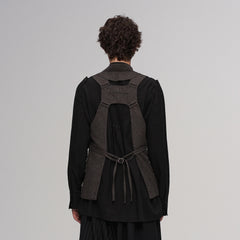 ILNya Nieternite Nifutur Retro Button Embellished Back-Harness Vest