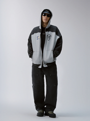 F2CE Washed Panel Multi-Pocket Straight-Leg Jeans