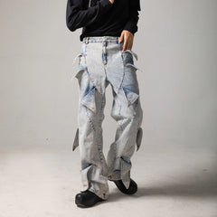 DND4DES Deconstructed Rose Petals Washed Jeans