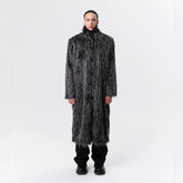 VANN VALRENCE Shaggy Layered Faux Fur Long Coat