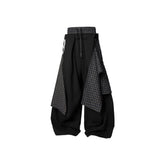 RELABEL Double Waistband Detachable Back Flap Oversized Sweatpants Black