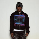 VINKID Embroidered Graphic Zip-Up Hoodie