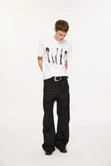 KREATE Sculpted Pleated Straight-Leg Trousers