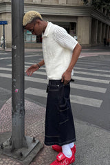 STEEPC Double-Knee Raw Denim Short