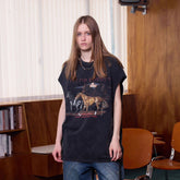 ERROR CODE ROBOT Distressed Animal-Print Sleeveless Tee