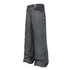 ESAIAS Claw Washed Panel Straight-Leg Pants