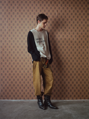 RICHILL Washed Slogan Embroidery Dual-Button Jeans