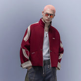 XIPHEVIL Contrast-Paneled Raglan Track Jacket Red