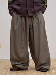 UNLIMITED MOTE Wool Blend Houndstooth Drawstring Balloon Pants