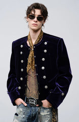 FACEONLAB Velvet Operatic Cropped Jacket Purple