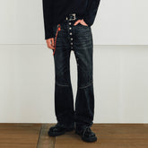 KREATE Arc Spliced Extended Button-Fly Jeans