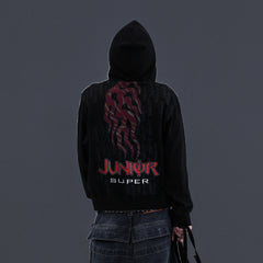 PCCVISION Flame Embroidered Mask Hooded Jacket