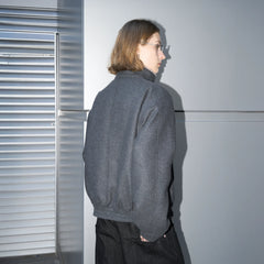 LABELROOM Modern Faux-Fur Collar Wool Jacket Gray