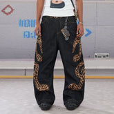 DND4DES Leopard Music Note Patch Baggy Jeans