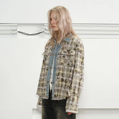 KREATE Denim Spliced Macarons Jacket