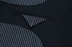 FACEONLAB Stand-Collar Metal-Shoulder Blazer Black