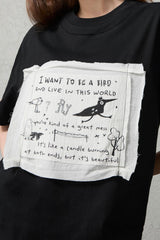 ORGANIC EMOTION Script Patchwork Sorona T-Shirt