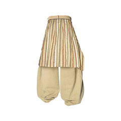 RELABEL Detachable Drape Drawstring Baggy Jeans Brown