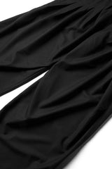 RELABEL Pinstriped Detachable-Scarf Oversized Pants Black