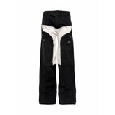 PCCVISION Contrast Panel Moto PU Pants