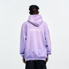 ULIPERY Distressed Gradient Oversized Hoodie Purple