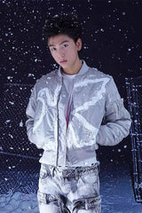 VINKID Reversible Peace Dove Patch Bomber Jacket