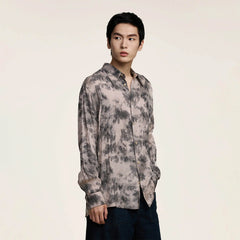 OPICLOTH Twist-Front Tie-Dye Shirt