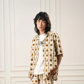 EPIC POETRY Ombre Check Spot Grid Half Shirt