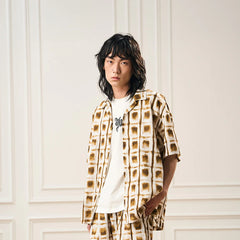 EPIC POETRY Ombre Check Spot Grid Half Shirt