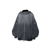 RELABEL Gradient Washed Panel Hooded Jacket Black