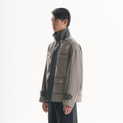 ORAL UTOPIA Multi-Pocket Drawstring Barn Jacket