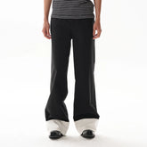 ORAL UTOPIA Contrast Fold-Hem Straight-Leg Pants