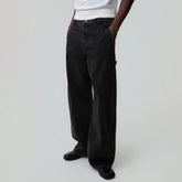 OPICLOTH Classic Washed Panel Straight-Leg Jeans