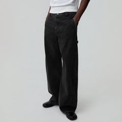 OPICLOTH Classic Washed Panel Straight-Leg Jeans