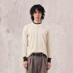 IN EXISTENCE Layered Asymmetrical Neck Embroidered Long-Sleeve Tee