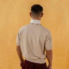 CLP V-Neck Detachable Collar Knitted Tee